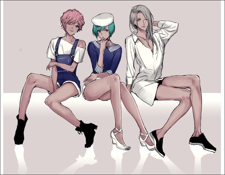 rurikawa yuki, sakisaka muku, and yukishiro azuma (a3!) drawn by kitazawa_k