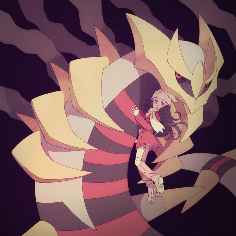 dawn and giratina (pokemon and 2 more) drawn by komasawa_(fmn-ppp)
