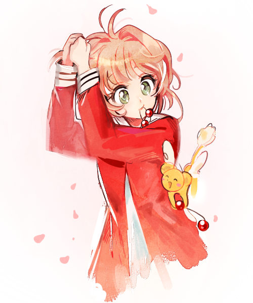 kinomoto sakura and kero (cardcaptor sakura) drawn by otohime_(kk23maa)