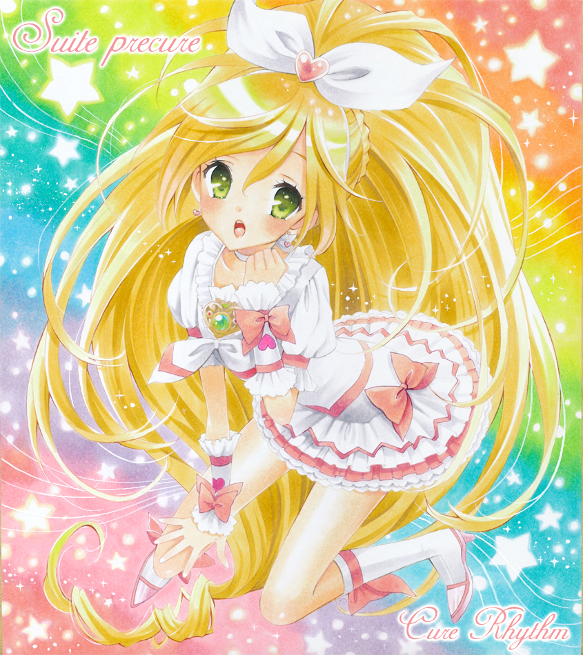 minamino kanade and cure rhythm (precure and 1 more) drawn by ayuayu_(chisuke_ayu)