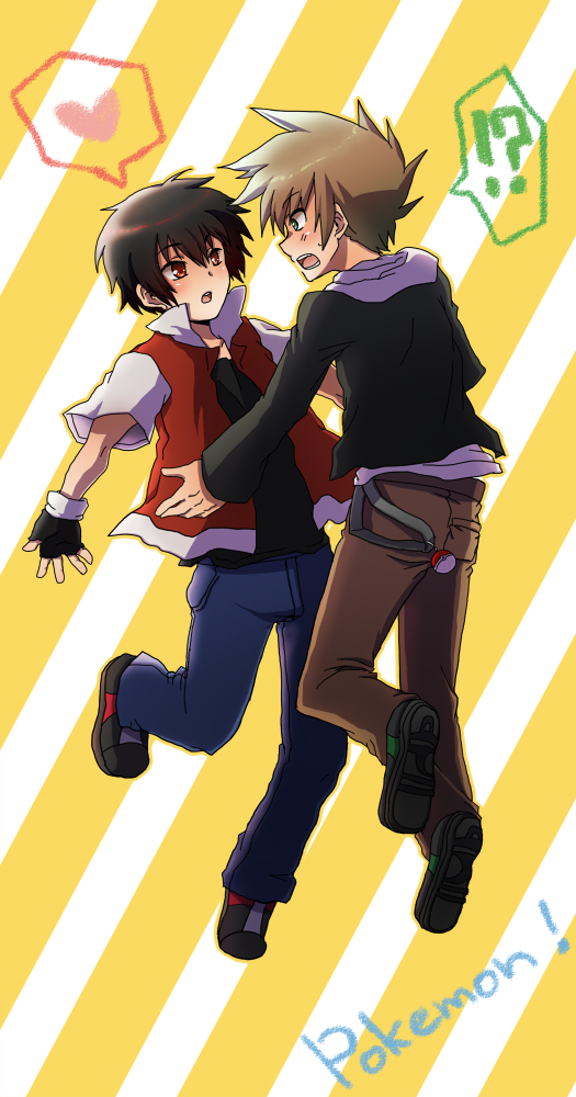 red, blue oak, and pixiv red (pokemon and 2 more) drawn by suiki_isuka