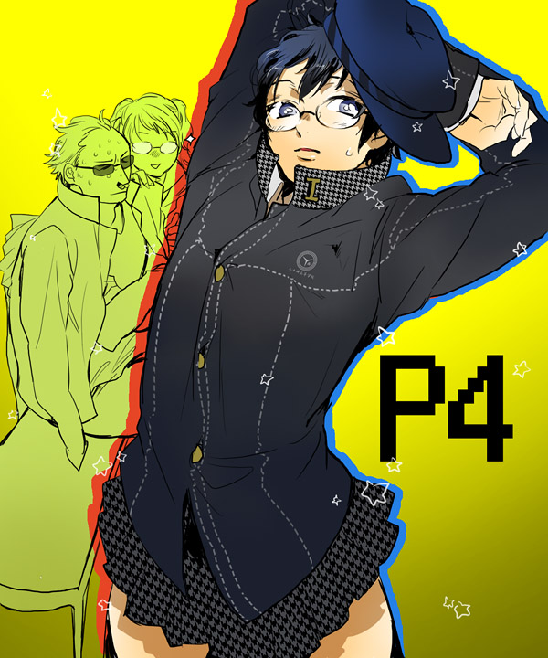 shirogane naoto, kujikawa rise, and tatsumi kanji (persona and 1 more) drawn by kamimon
