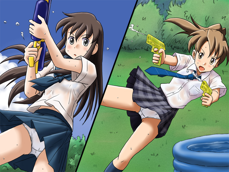 poniko and sera haruna (original) drawn by lielos