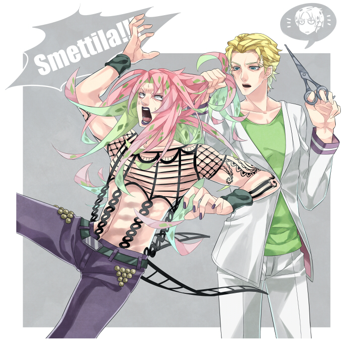 kira yoshikage and diavolo (jojo no kimyou na bouken and 1 more) drawn by tsubasuke