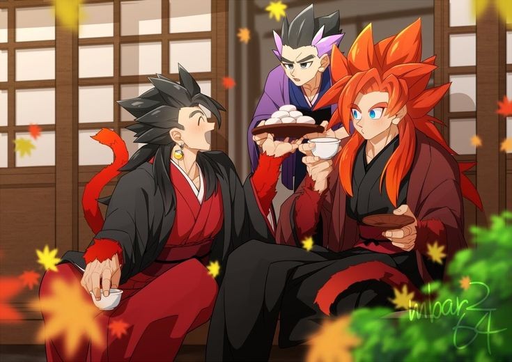 gogeta, vegetto, and gotenks (dragon ball and 3 more) drawn by gamubanku