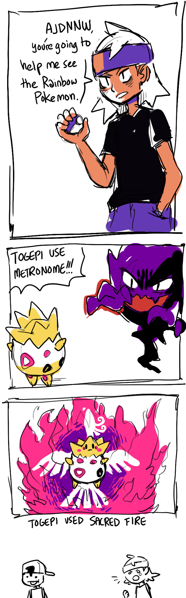 ethan, togepi, haunter, and morty (pokemon) drawn by glitchedpuppet