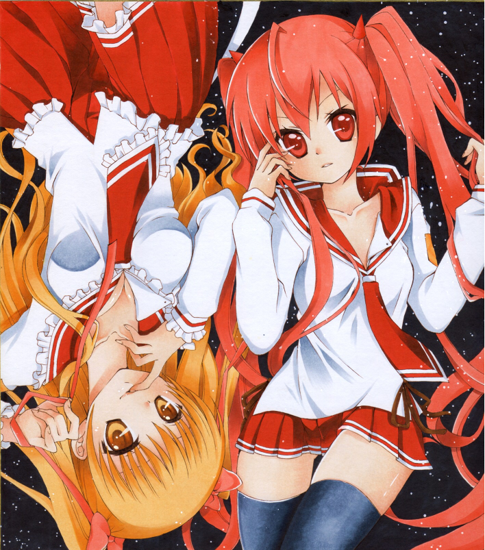 kanzaki h. aria and mine riko (hidan no aria) drawn by kuune_rin