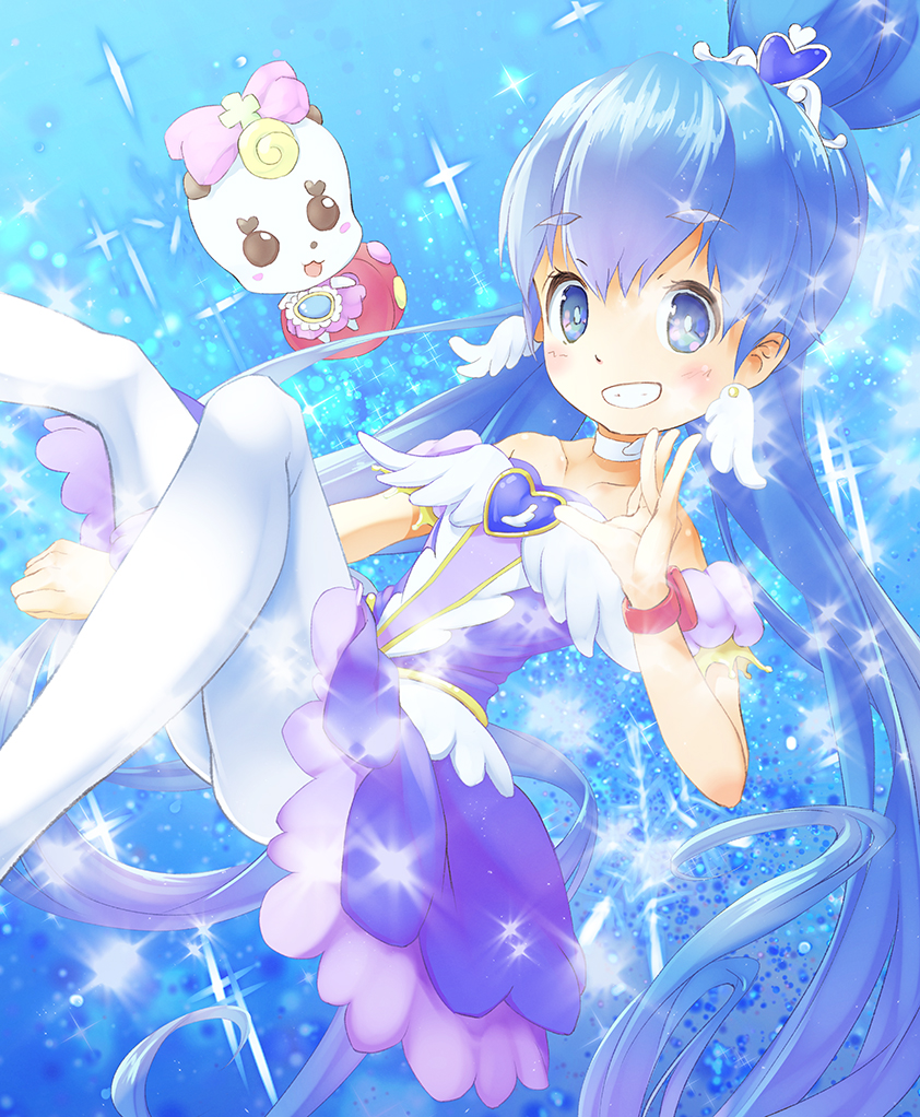 shirayuki hime, cure princess, and ribbon (precure and 1 more) drawn by masatome