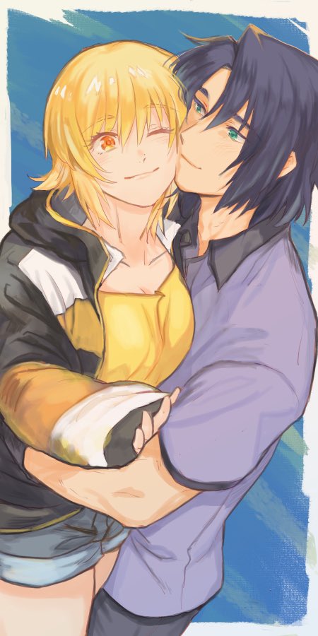 cagalli yula athha and athrun zala (gundam and 1 more) drawn by kimi88407604