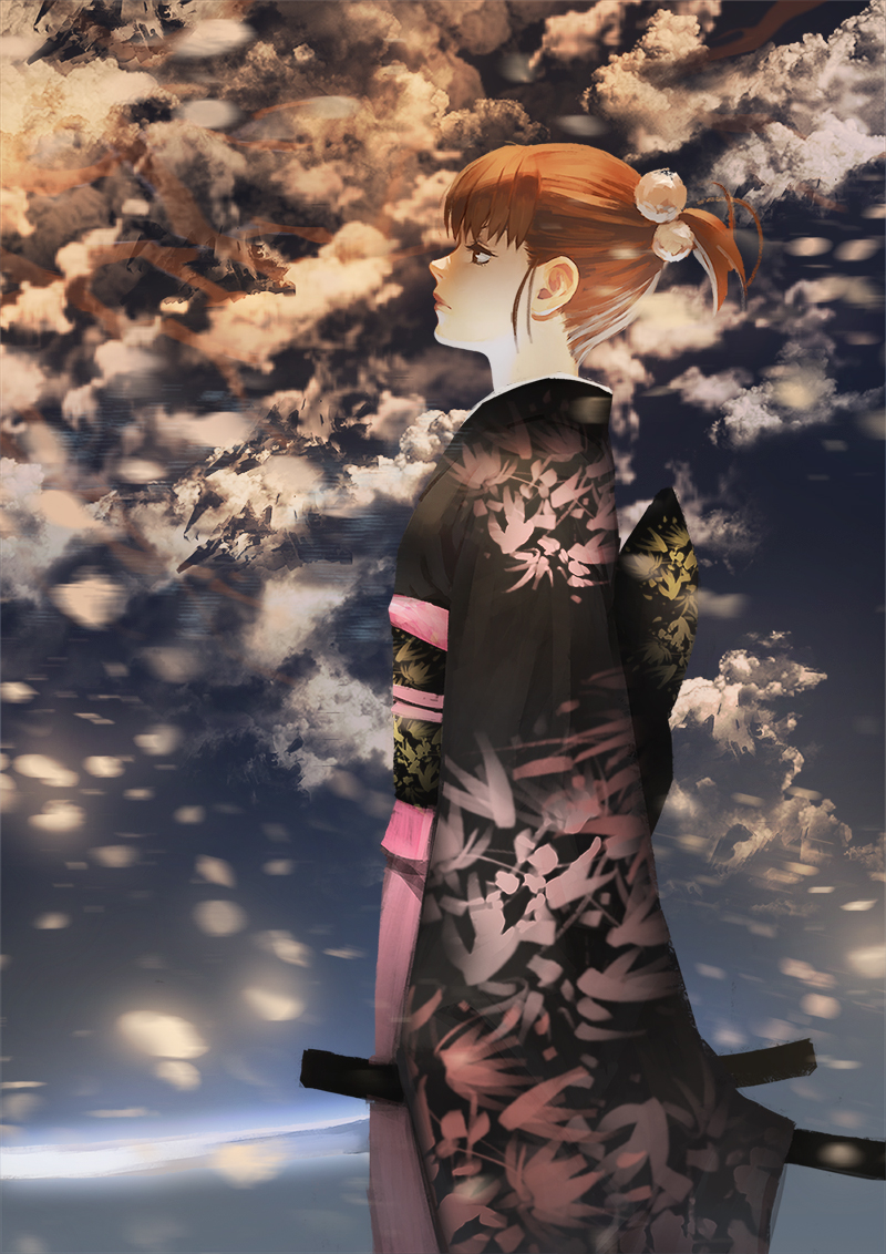 ryougi shiki (fate and 2 more) drawn by zhoumo_fangjia