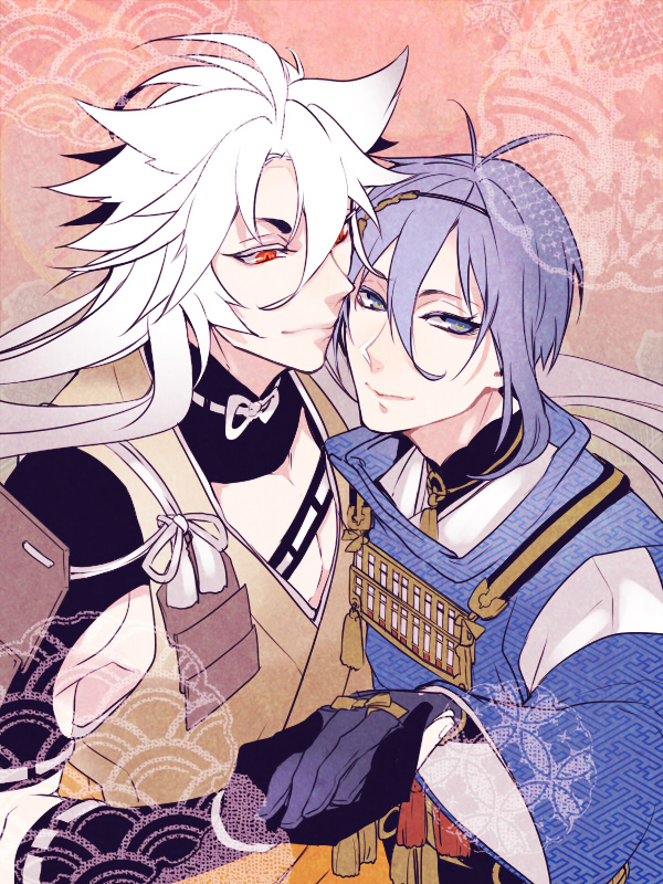 mikazuki munechika and kogitsunemaru (touken ranbu) drawn by zuwai_kani