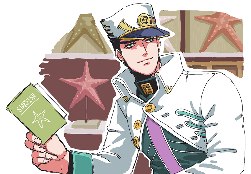 kujo jotaro (jojo no kimyou na bouken and 1 more) drawn by lanxjourney