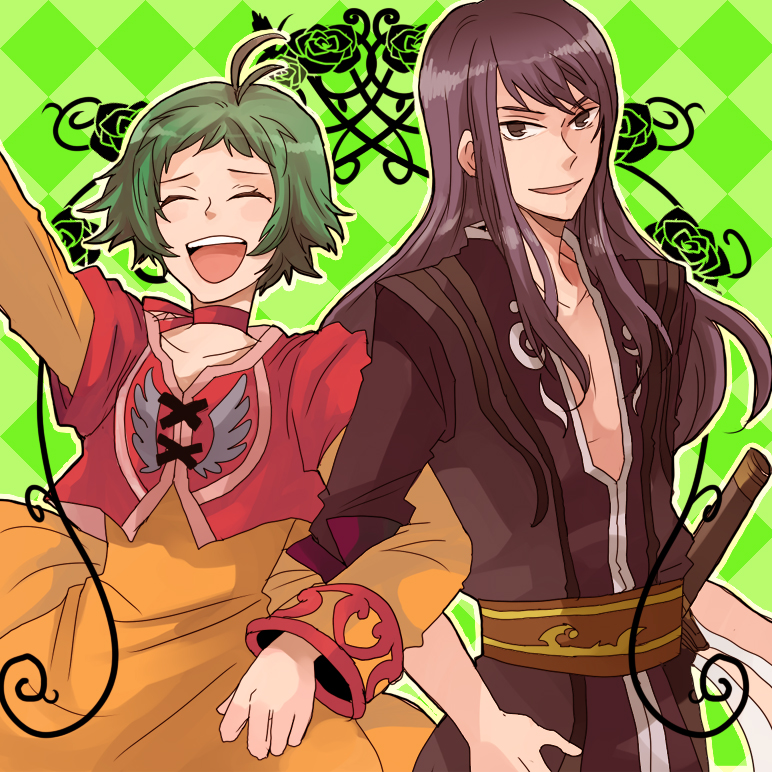 yuri lowell and farah oersted (tales of and 2 more) drawn by sudachips