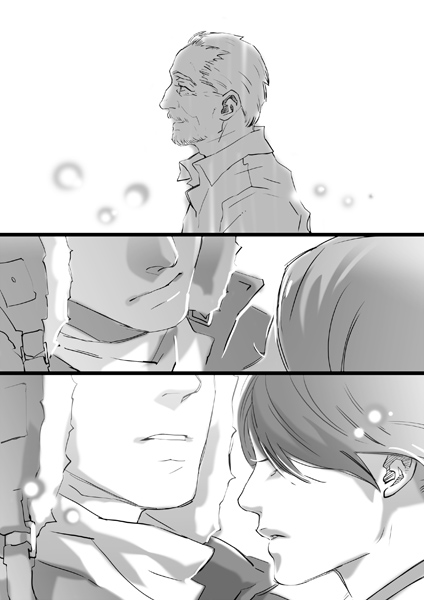 miyabe kyuuzou, ooishi ken'ichirou, and miyabe matsuno (eien no zero) drawn by narayamanta