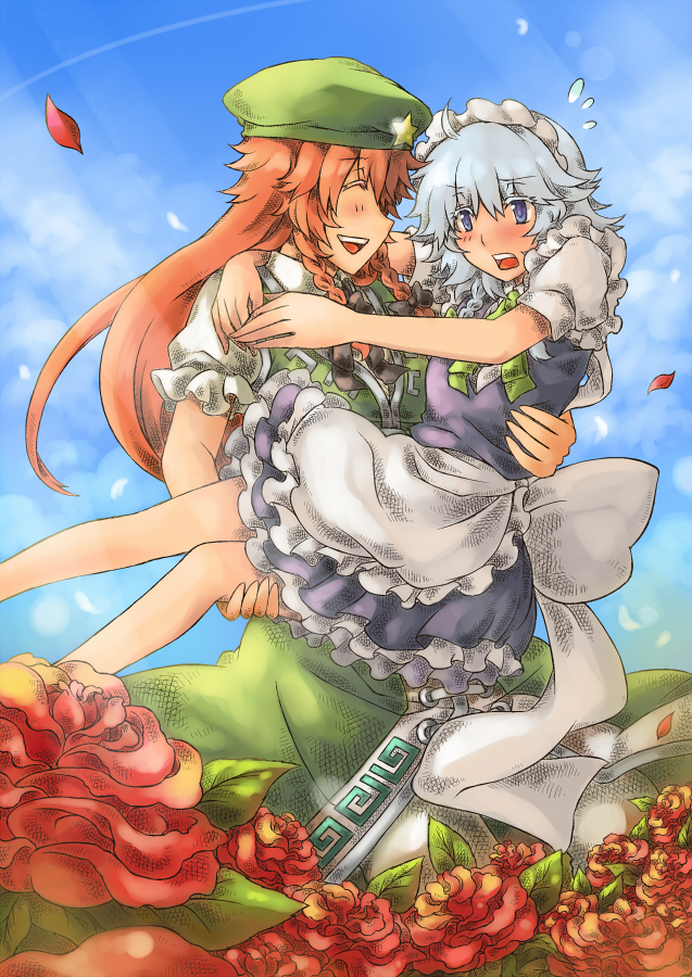 izayoi sakuya and hong meiling (touhou) drawn by yagimiwa