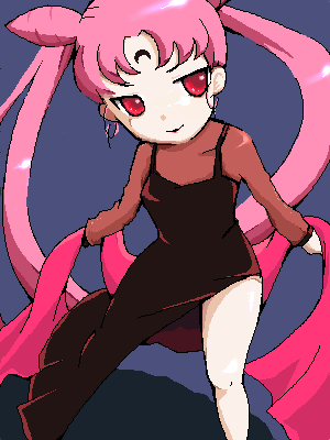 chibi usa and black lady (bishoujo senshi sailor moon and 1 more)