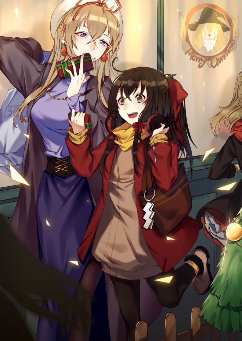 hakurei reimu, kirisame marisa, and yakumo yukari (touhou) drawn by iiiroha