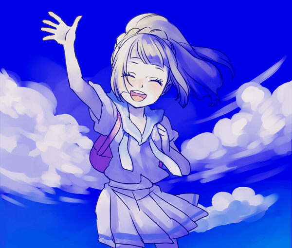 lillie (pokemon and 1 more) drawn by hirumae