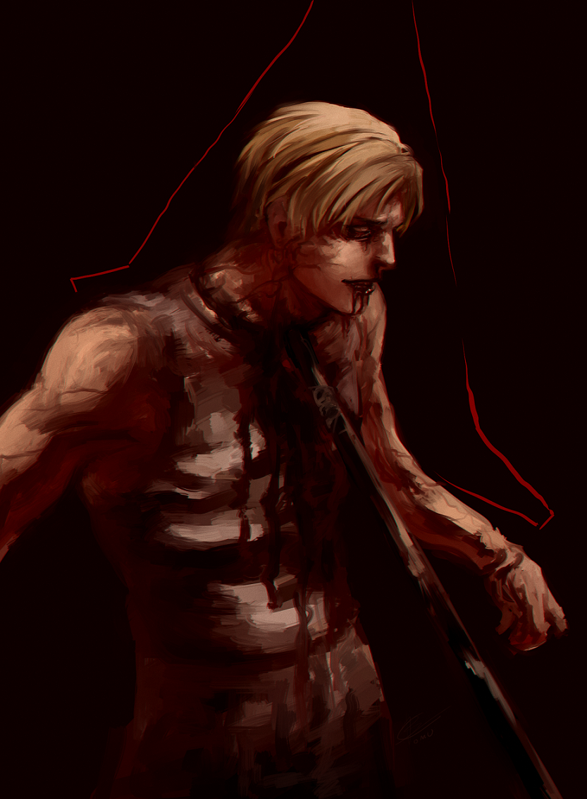 pyramid head and james sunderland (silent hill and 1 more) drawn by omurizer