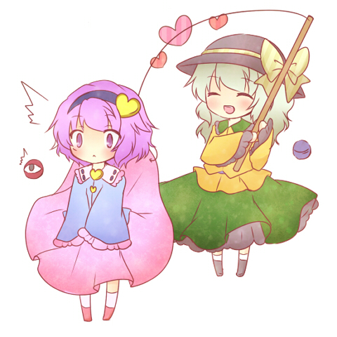 komeiji koishi and komeiji satori (touhou) drawn by kureha_goya