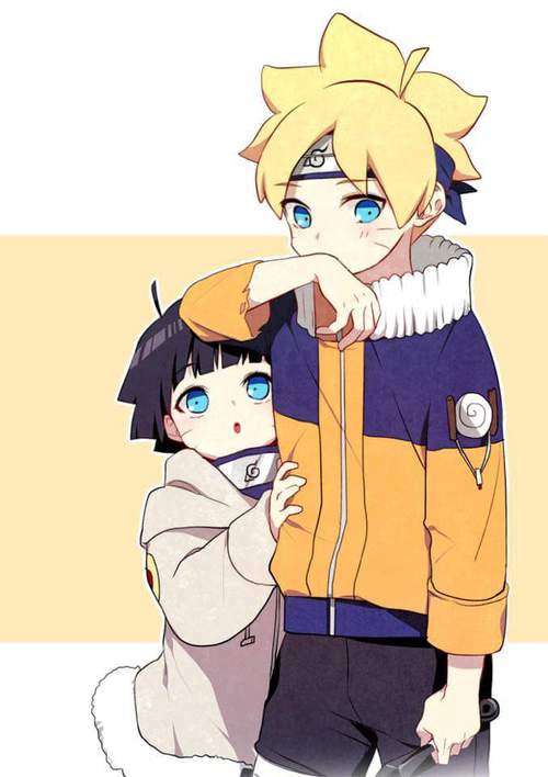 uzumaki naruto, hyuuga hinata, uzumaki boruto, and uzumaki himawari (naruto) drawn by nipye