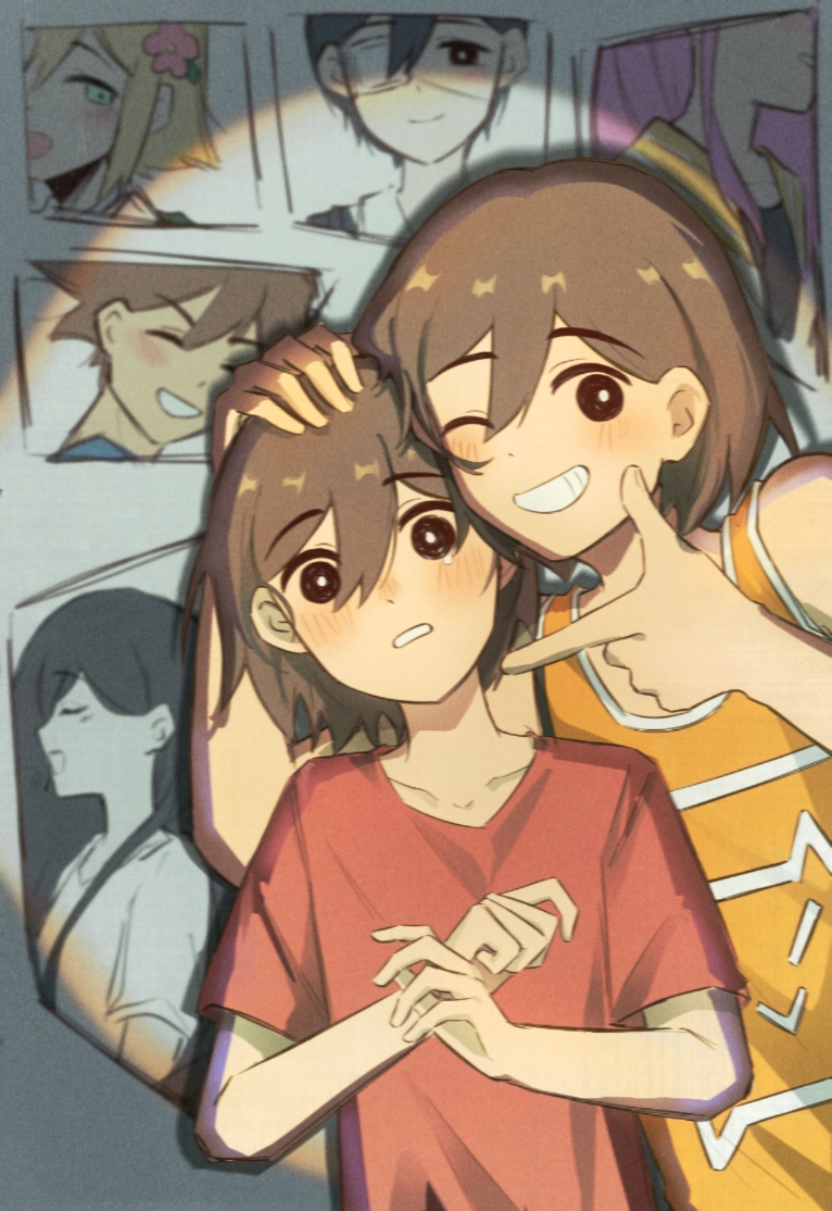 sunny, basil, aubrey, kel, mari, and 1 more (omori) drawn by bailan1130
