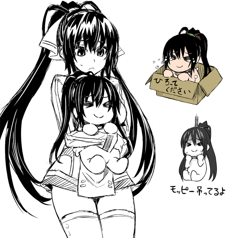 shinonono houki and moppy (infinite stratos) drawn by asanagi