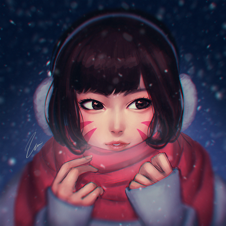 d.va (overwatch and 1 more) drawn by umigraphics