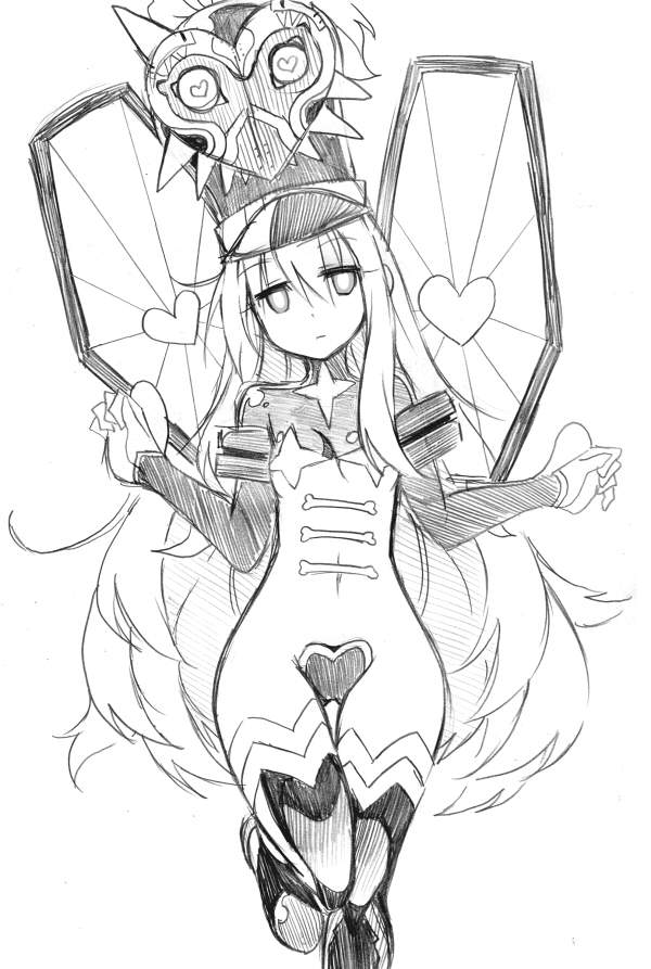 hata no kokoro, jakuzure nonon, and majora (touhou and 3 more) drawn by kotomuke_fuurin