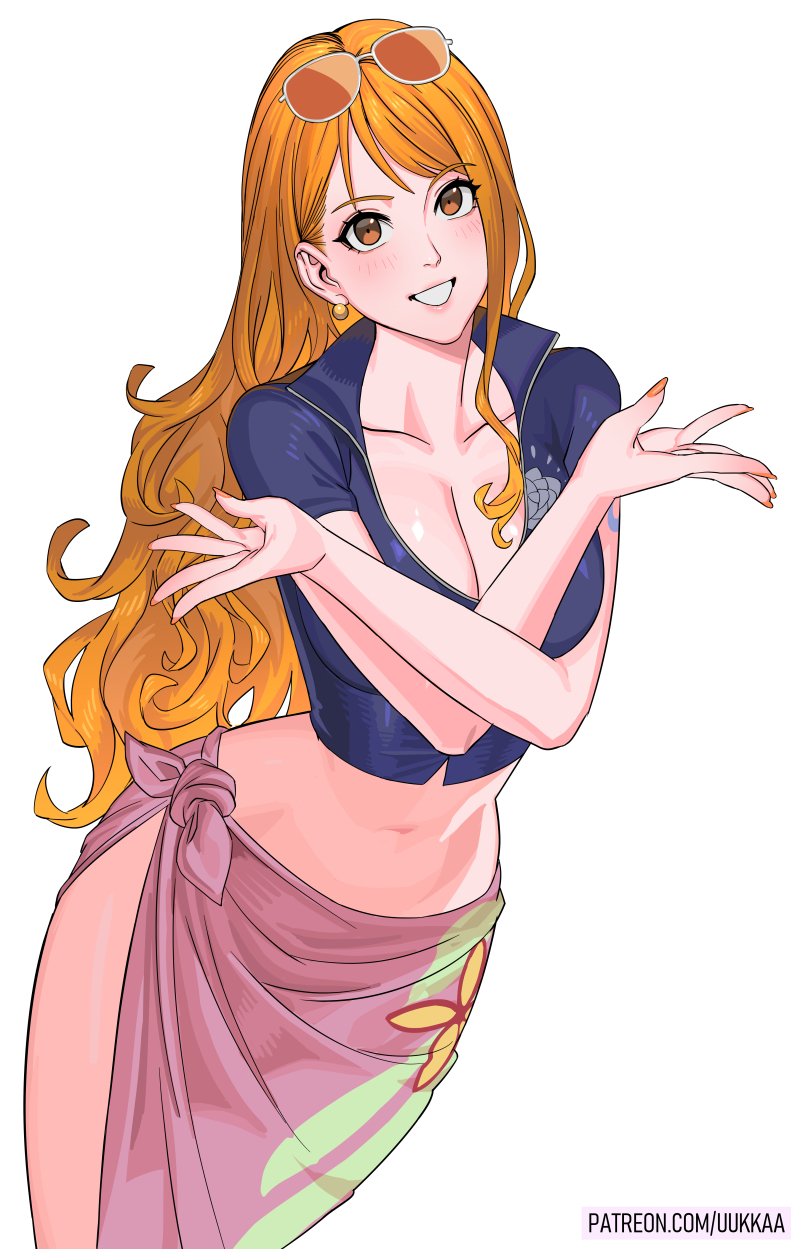 nami and nico robin (one piece) drawn by uukkaa