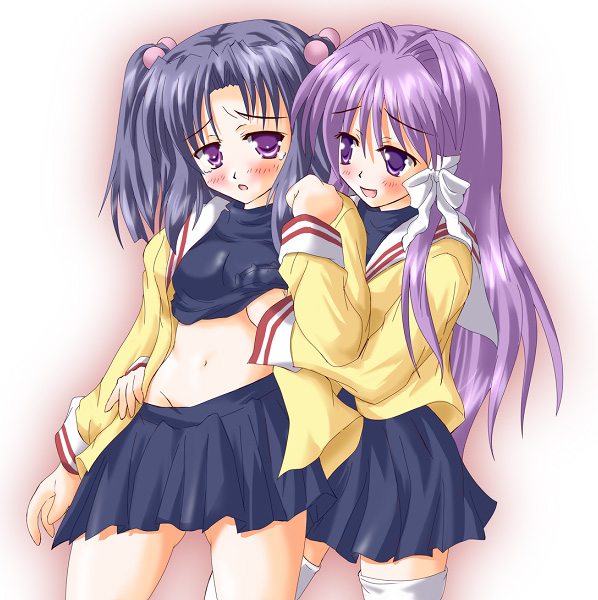 fujibayashi kyou and ichinose kotomi (clannad) drawn by hiiragi_tomoka