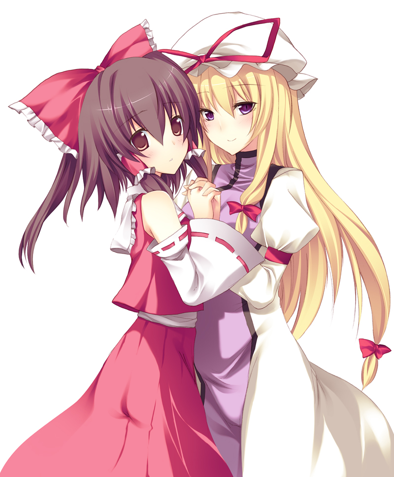 hakurei reimu and yakumo yukari (touhou) drawn by any_(trueblue)
