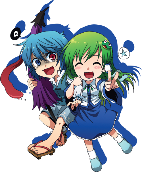 kochiya sanae and tatara kogasa (touhou) drawn by re_ghotion