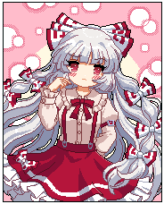 fujiwara no mokou (touhou and 1 more) drawn by kumio