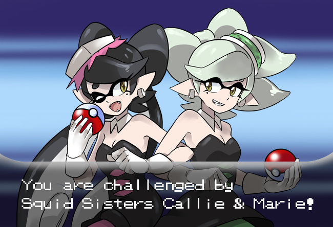 callie and marie (pokemon and 2 more) drawn by gomipomi
