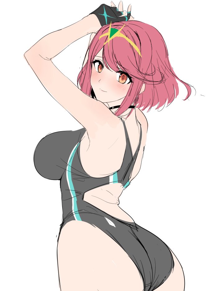 pyra (xenoblade chronicles and 1 more) drawn by halcon