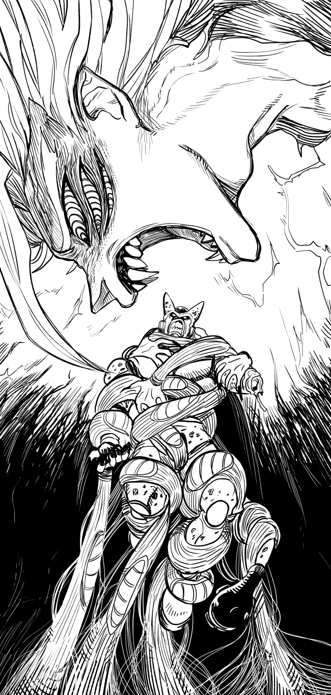 son gohan, piccolo, gohan beast, and cell max (dragon ball and 2 more) drawn by nanika_(nnkgh)