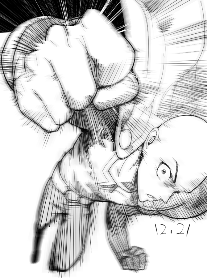 saitama (one-punch man) drawn by yiran_kong_xian