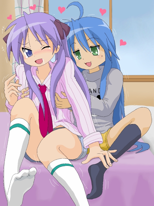 hiiragi kagami and izumi konata (lucky star) drawn by hirondo