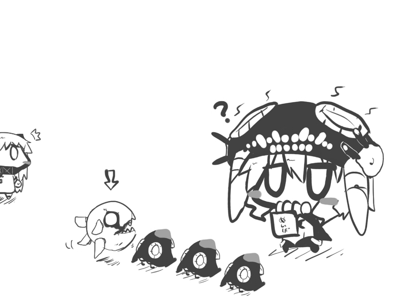 northern ocean princess, wo-class aircraft carrier, and enemy aircraft (kantai collection) drawn by goma_(gomasamune)