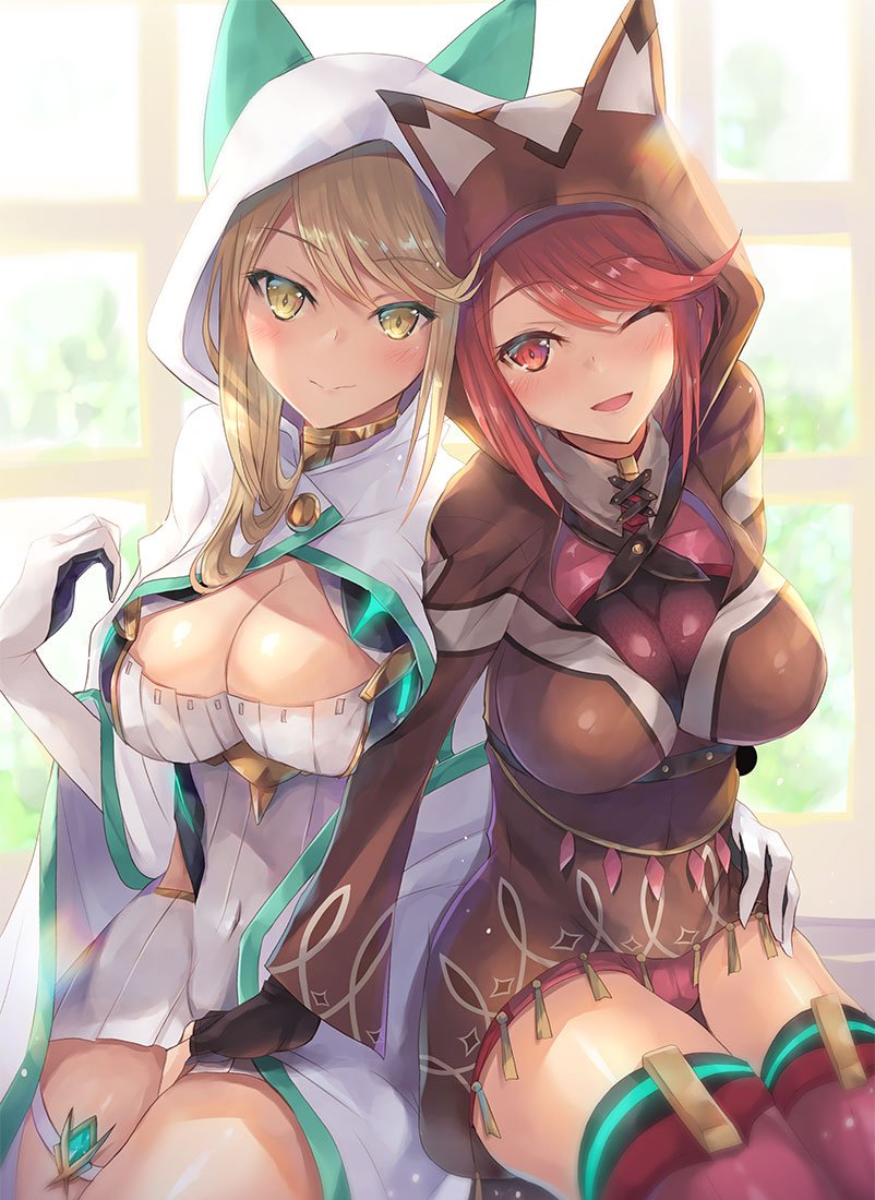 pyra and mythra (xenoblade chronicles and 1 more) drawn by inoue_takuya_(tactactak)