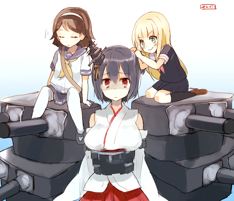 yuudachi, yamashiro, and tanikaze (kantai collection) drawn by senbei_(senbe_i)