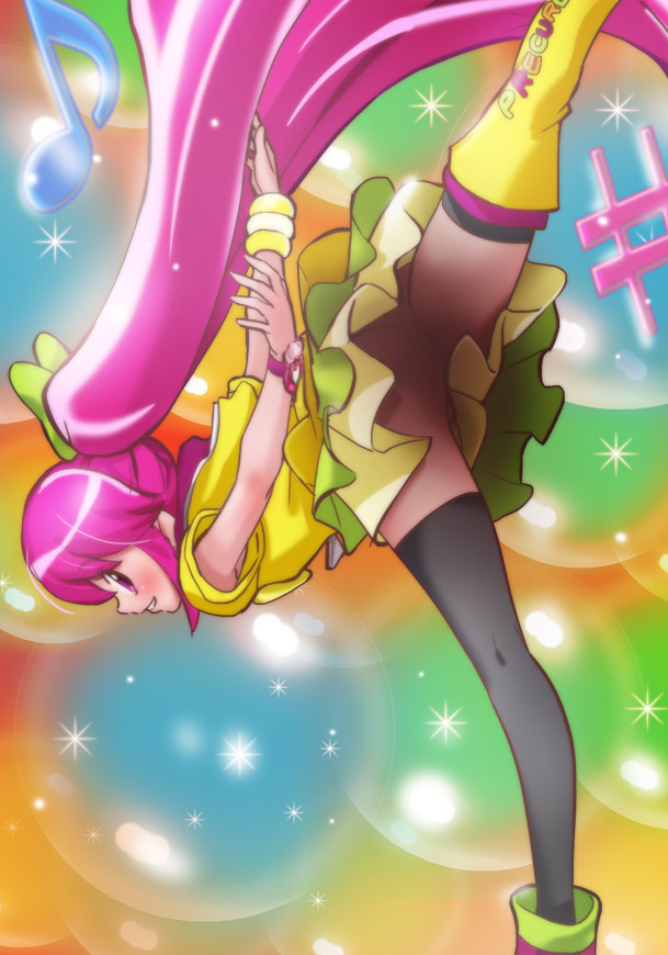 aino megumi and cure lovely (precure and 1 more) drawn by haruyama_kazunori