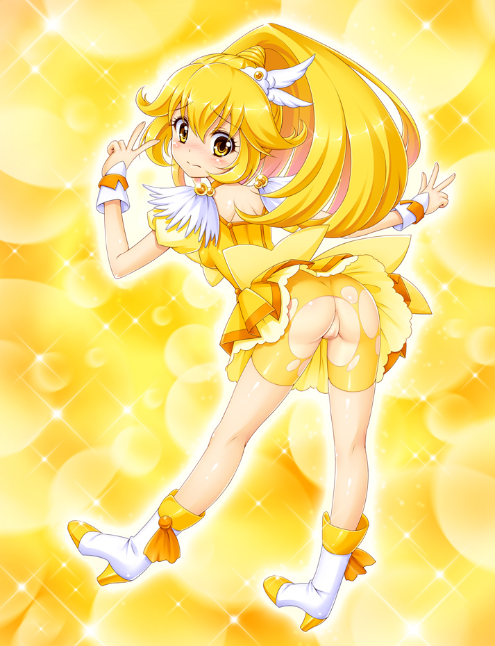 kise yayoi and cure peace (precure and 1 more) drawn by amane_(funfun)
