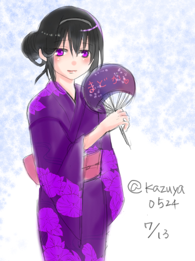 akemi homura (mahou shoujo madoka magica) drawn by kazuya_(kazuya0524)