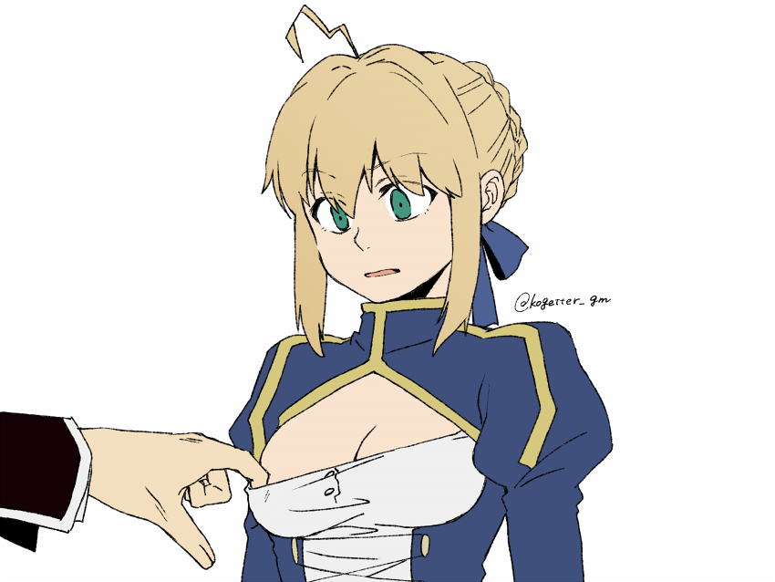 artoria pendragon, saber, and gilgamesh (fate and 1 more) drawn by moonlight_0423