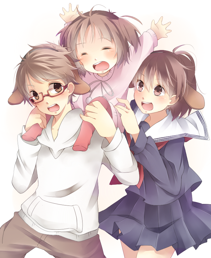 tanahashi suzune, tanahashi yuuya, and tanahashi hiroka (love lab) drawn by bbr_brbr