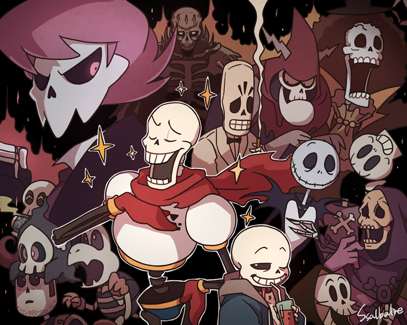 sans, brook, papyrus, duskull, jack skellington, and 10 more (pokemon and 13 more) drawn by ssalbulre
