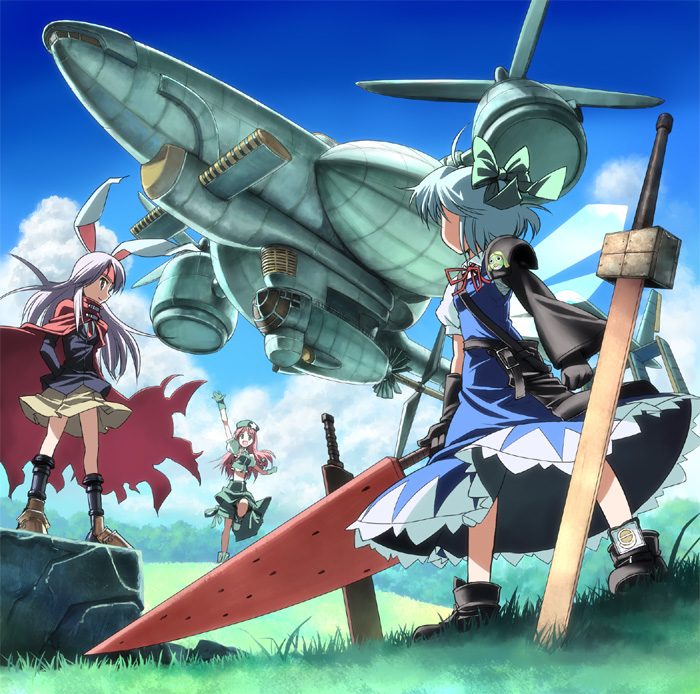cirno, reisen udongein inaba, hong meiling, and keroro (touhou and 4 more) drawn by takahata_yuki