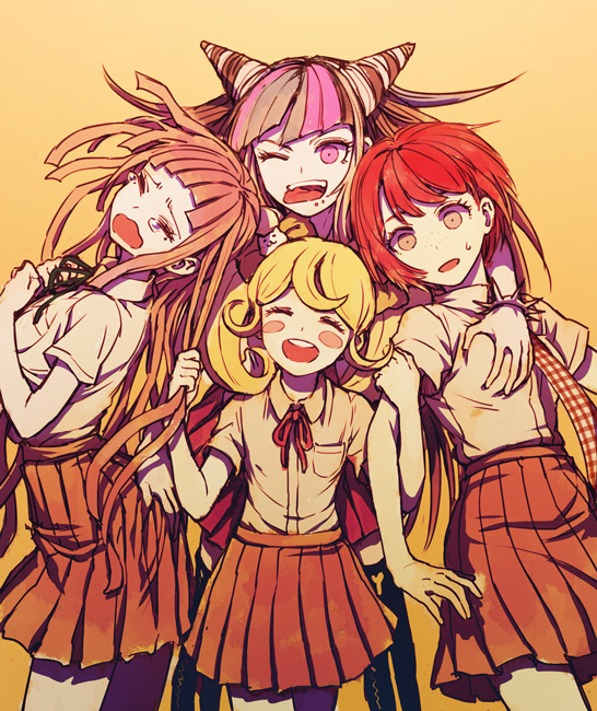 tsumiki mikan, mioda ibuki, saionji hiyoko, and koizumi mahiru (danganronpa and 1 more) drawn by zakki